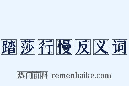 踏莎行慢反义词是什么意思的图片